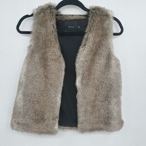 ◇ TALULA Faux Fur Vest Size XS Tan